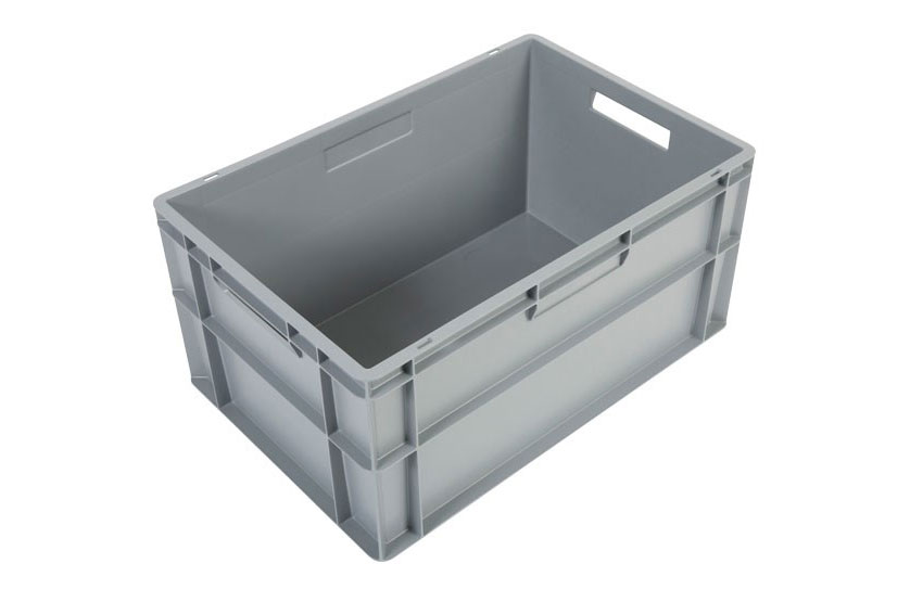 EN Bac gerbable Budget Grey 55l - 600x400x290mm - parois et fond fermés - poignées ouvertes 