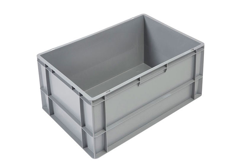 EN Stacking bin Budget Grey 60l - 600x400x320mm - closed sides and bottom - closed handles 