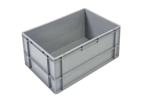 EN Bac gerbable Budget Grey 60l - 600x400x320mm - parois et fond fermés - poignées fermées