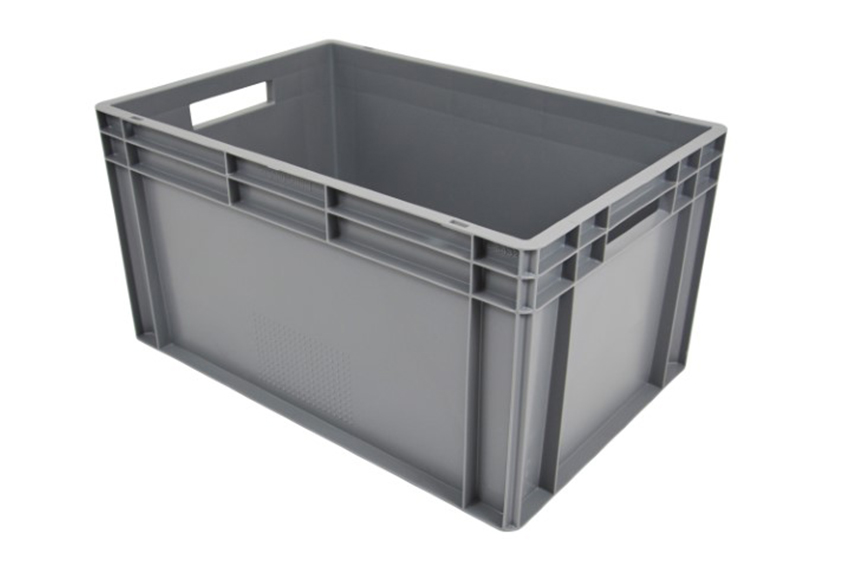 EN Bac gerbable Budget Grey 60l - 600x400x320mm - parois et fond fermés - poignées ouvertes 