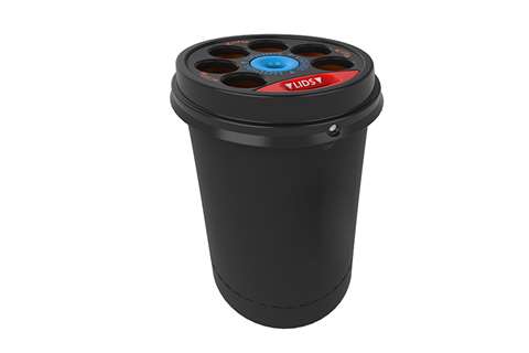 Rectangular waste bin for cups - + liquid collection tray + lid recuper.