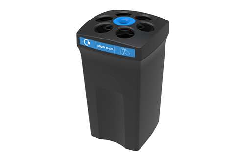 Rectangular waste bin for cups - + liquid collection tray