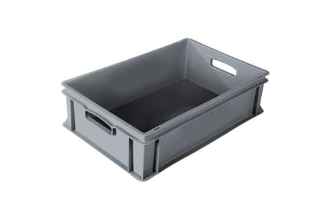 EN Stacking bin Classic 34l - 600x400x170mm - closed sides and bottom - open handles
