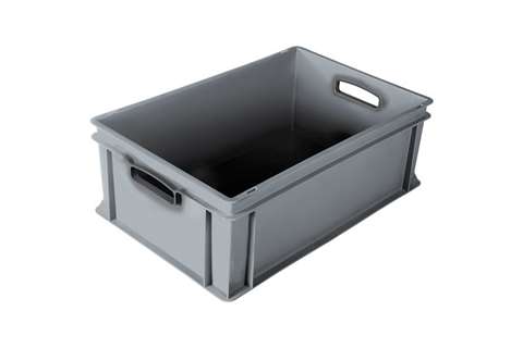 EN-Stapelbehälter Classic 44l - 600x400x220mm - geschlossene Wände und Boden - offen Griffe
