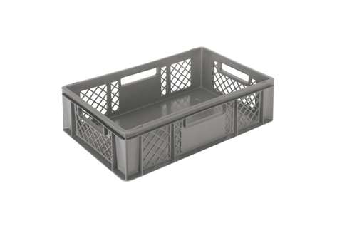 EN-Stapelbehälter 29l - 600x400x150mm - Perforierte Wände und geschlossener Boden
