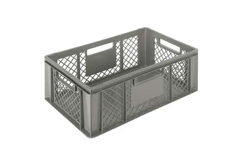 EN-Stapelbehälter 43l - 600x400x220mm - Perforierte Wände und geschlossener Boden