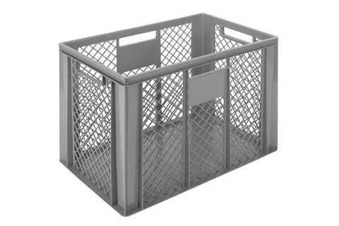 EN-Stapelbehälter 83l - 600x400x420mm - Perforierte Wände und geschlossener Boden