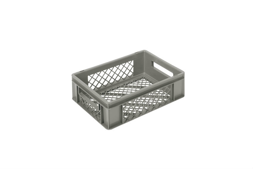 EN Stacking bin Classic 11l - 400x300x126mm - sides and bottom perforated - open handles 