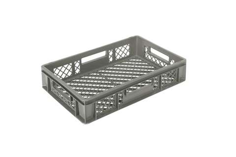 EN-Stapelbehälter Classic 23l - 600x400x120mm - perforierte wände und boden - offen Griffe