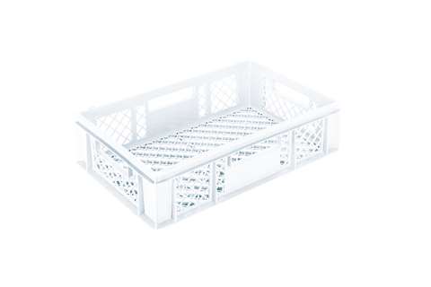 EN-Stapelbehälter Classic 29l - 600x400x150mm - perforierte wände und boden - offen Griffe
