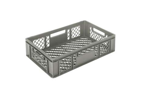 EN-Stapelbehälter Classic 29l - 600x400x150mm - perforierte wände und boden - offen Griffe