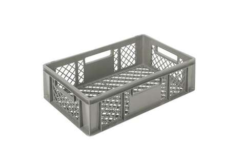 EN-Stapelbehälter Classic 33l - 600x400x170mm - perforierte wände und boden - offen Griffe