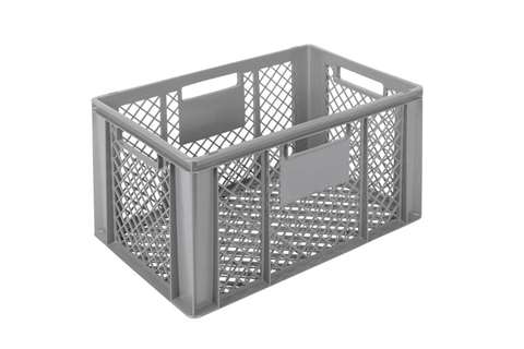 EN-Stapelbehälter Classic 63l - 600x400x320mm - perforierte wände und boden - offen Griffe