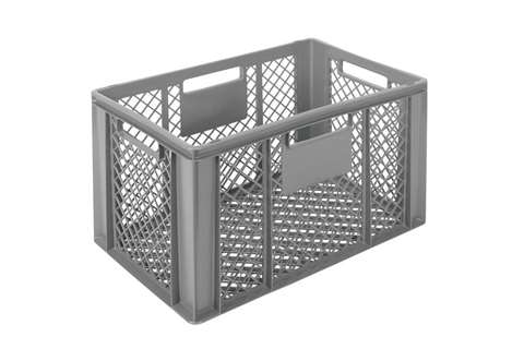EN-Stapelbehälter Classic 69l - 600x400x350mm - perforierte wände und boden - offen Griffe