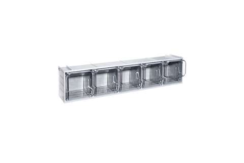 Bloc-tiroir basculants 5 godets - série Crystal Box - 600x133x132mm
