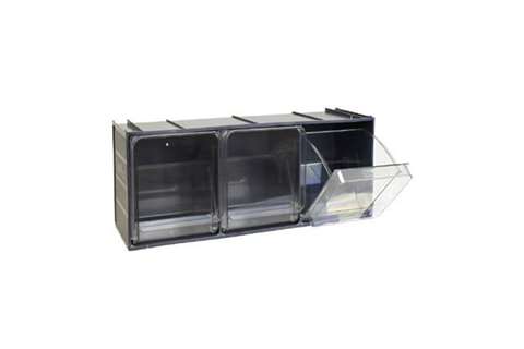 Bloc-tiroir basculants 3 godets - série Crystal Box - 600x200x215mm