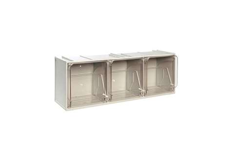 Bloc-tiroir basculants 3 godets - série Crystal Box - 600x200x215mm