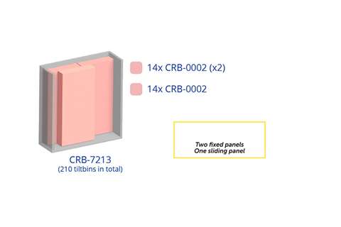 Armoire murale en métal incl. 210 pcs Crystal box blocs-tiroirs basculants - 1270x400x1950mm