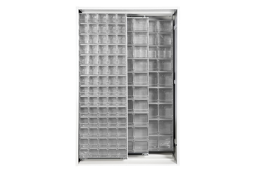 Metall Schränke Inkl. 154 Stück Kippbehältermodule Crystal box - 1270x600x1950mm 