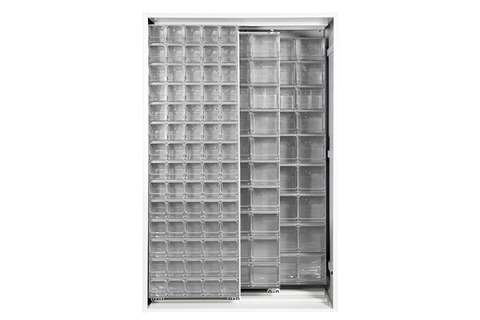Armoire murale en métal incl. 154 pcs Crystal box blocs-tiroirs basculants - 1270x600x1950mm