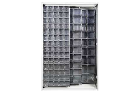 Armoire murale en métal incl. 154 pcs Crystal box blocs-tiroirs basculants - 1270x600x1950mm