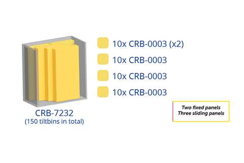 Armoire murale en métal incl. 150 pcs Crystal box blocs-tiroirs basculants - 1270x800x1950mm