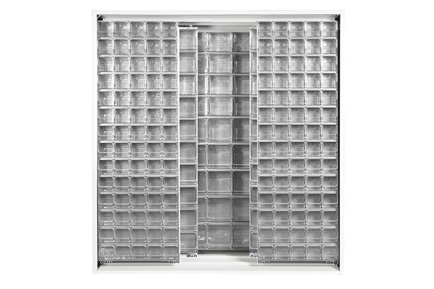 Armoire murale en métal incl. 281 pcs Crystal box blocs-tiroirs basculants - 1870x800x1950mm 