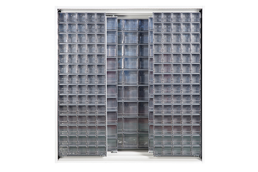 Armoire murale en métal incl. 281 pcs Crystal box blocs-tiroirs basculants - 1870x800x1950mm 