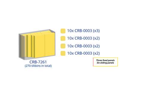 Armoire murale en métal incl. 270 pcs Crystal box blocs-tiroirs basculants - 1870x800x1950mm