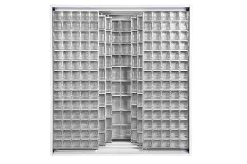 Armoire murale en métal incl. 341 pcs Crystal box blocs-tiroirs basculants - 1870x800x1950mm