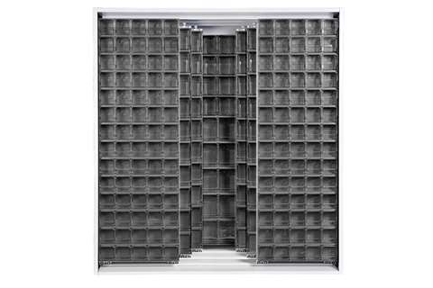 Armoire murale en métal incl. 341 pcs Crystal box blocs-tiroirs basculants - 1870x800x1950mm