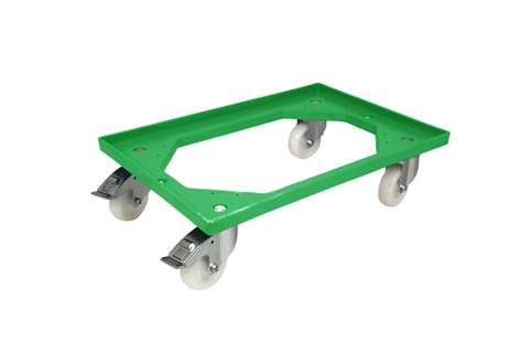 Fahrgestelle Industry – 4 PP-Lenkrollen + 2 Bremsen – PP-Rahmen – verzinkte Gabeln