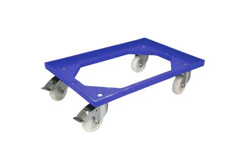 Fahrgestelle Industry – 4 PP-Lenkrollen + 2 Bremsen – PP-Rahmen – verzinkte Gabeln