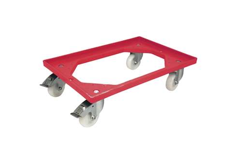 Fahrgestelle Industry – 4 PP-Lenkrollen + 2 Bremsen – PP-Rahmen – verzinkte Gabeln