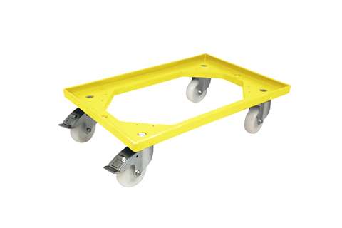 Fahrgestelle Industry – 4 PP-Lenkrollen + 2 Bremsen – PP-Rahmen – verzinkte Gabeln