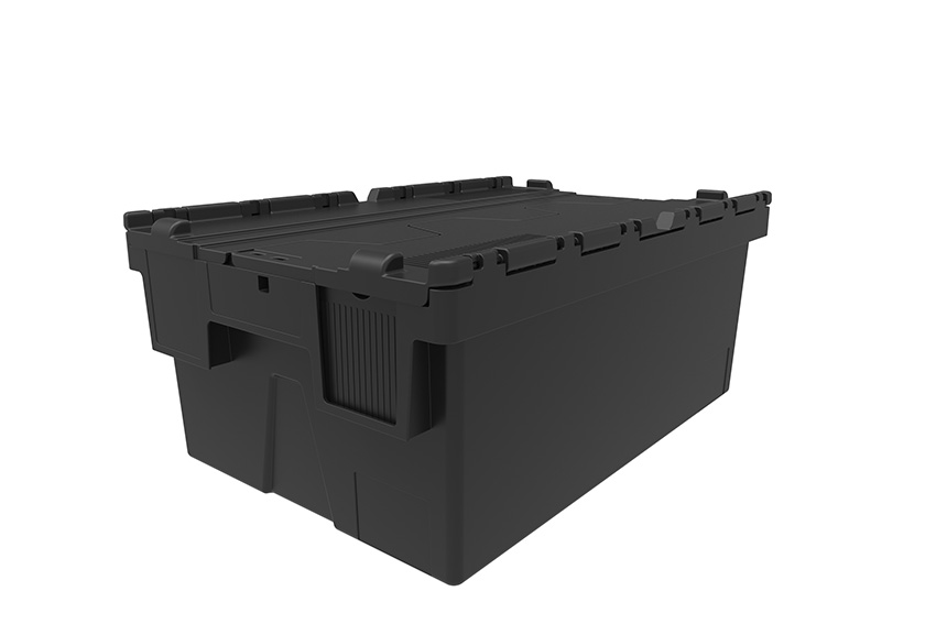 Attached lid container Ergo 40L – 600x400x250mm - Regranulate 