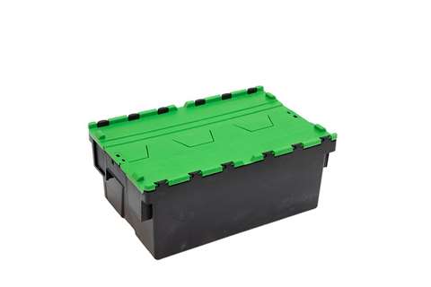 Bac navette Ergo 40L – 600x400x250mm - bac noir + couvercle coloris - Régénéré