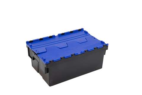Bac navette Ergo 40L – 600x400x250mm - bac noir + couvercle coloris - Régénéré
