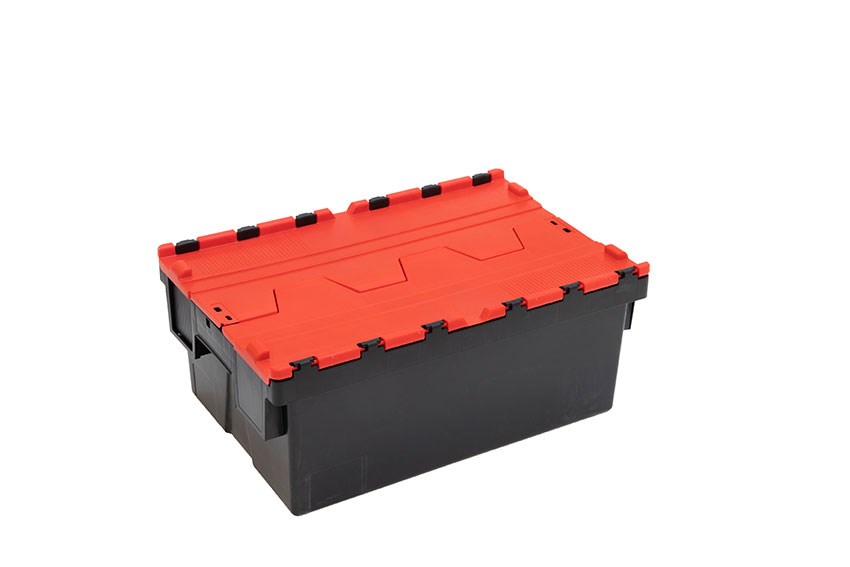 Deckelkisten Ergo 40L – 600x400x250mm - Schwarzer Körper + farbiger Deckel - Regenerat 