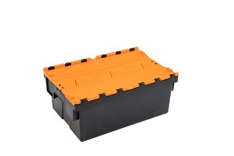 Bac navette Ergo 40L – 600x400x250mm - bac noir + couvercle coloris - Régénéré