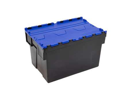 Bac navette Ergo 63L – 600x400x367mm - bac noir + couvercle coloris - Régénéré