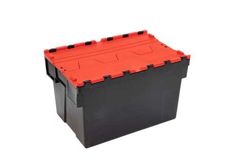 Bac navette Ergo 63L – 600x400x367mm - bac noir + couvercle coloris - Régénéré