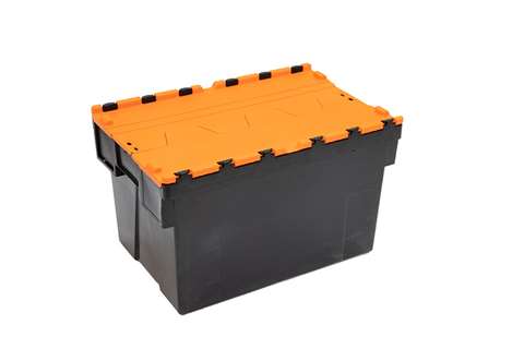 Bac navette Ergo 63L – 600x400x367mm - bac noir + couvercle coloris - Régénéré