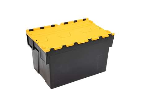 Bac navette Ergo 63L – 600x400x367mm - bac noir + couvercle coloris - Régénéré