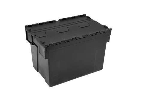 Bac navette Ergo 69L – 600x400x400mm - bac noir + couvercle coloris - Régénéré