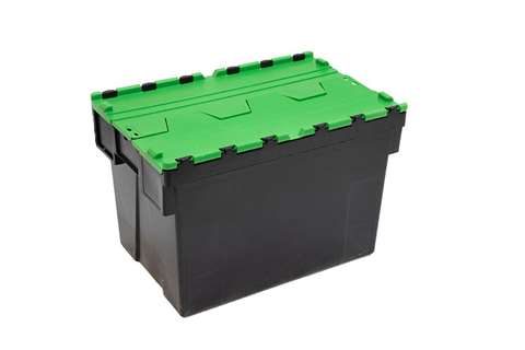 Bac navette Ergo 69L – 600x400x400mm - bac noir + couvercle coloris - Régénéré
