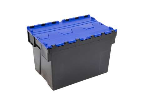 Bac navette Ergo 69L – 600x400x400mm - bac noir + couvercle coloris - Régénéré