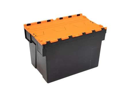 Bac navette Ergo 69L – 600x400x400mm - bac noir + couvercle coloris - Régénéré
