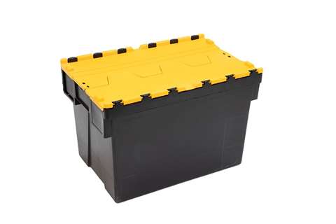 Bac navette Ergo 69L – 600x400x400mm - bac noir + couvercle coloris - Régénéré