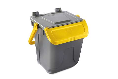 Mülltonne mit Klappdeckel - Grauer Körper - 25l